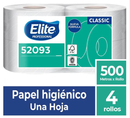 Papel Higiénico Elite Max 4 Rollos * 500 Mts